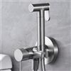 NOLUXA IMEX - Doccia Bidet Acqua Fredda e Calda Nichel Spazzolato | Rubinetto Bidet Incasso per WC | Doccetta Igienica Monocomando per WC | Rubinetteria Sostituto di Bidet | Serie Line