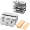 LDEXIN 2 cerniere per porte in vetro a 180 gradi, regolabili, stile moderno, in acciaio inossidabile, finitura non finita, vetro spesso 5-6 mm