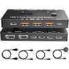 MERHOVO Switch KVM USB C 4K, switch a doppio monitor PD da 100 W for la condivisione di 2 laptop, e 4 dispositivi 3.0 a 10 Gbps,Flessibile