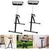 YRHome Cavalletto pieghevole da 2 ruote, altezza regolabile 68 - 107 cm, supporto da lavoro in acciaio, con piedini antiscivolo, portata fino a 60 kg