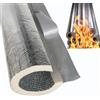 Generico Guaina Isolante Foglio Alluminio Autoadesivo per Esterni- Isolamento Tubi Antigelo e Climatizzazione, Riscaldamento e Acqua, Copri Tubi Caldaia e Solare Termico(60mm*15mm*100cm)