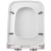 Giural Tavoletta WC Rettangolare, Copriwater quadrata, 35.5 * 45cm, Sedile WC con Chiusura Ammortizzata Asse WC con Sgancio Rapido a un Pulsante, Bianco
