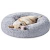 Feandrea Cuccia Cane Interno, Cuccia per Cani, Lettino per Animali Domestici a Ciambella, Cuscino Sfoderabile e Lavabile, Tappeto di Peluche, Diametro 80 cm, Grigio Ombré PGW040G01