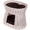 e-wicker24 Alles aus Weide e-wicker24 Cuccia Gatto Vimini a 2 piani Cesta per Gatti Cuccia Gato Interno Cesta per Cani Fatto a Mano Letto per Gatti o Cani Lettini per Gatti con 2 Morbidi Cuscini Letto per Animali