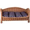 e-wicker24 Alles aus Weide E-wicker24 Naturale Cesta per Cani in Vimini - Lettino Rialzato, Divanetto Calmante, Cuccia per Taglia Piccola (54 x 32 H25, Grigio)