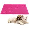 Opul Tovaglietta quadrata in PVC impermeabile per cani e gatti, antiscivolo, per cani, cuccioli, gatti, ciotola per cibo e acqua, lavabile con un panno, grado FDA (rosa)
