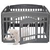 Iris Ohyama, Recinto per Cani da Interno, Plastica, Parco, Per Cucciolo, Gatti, Animali domestici, Interni, Esterni, Gabbia, Cuccia, Canile, A60cm/4 Pannelli, Eco Grigio, CI-604E