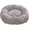 Mateju Cuccia Cane Ciambella, Lettino Gatto Cane Interno in Peluche Morbida Letto Gatto Stile Righe Cuccia per Animali Domestici con Fondo Antiscivolo per Piccolo e Media (Grigio chiaro,50cm)