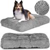 KING DOG Cuscino per Cani Taglia Media, Tappetino per Animali di Peluche Morbida, 80 x 60 cm, Imbottitura Soffice, Lavabile in Lavatrice, Cuscino per Cani Multiuso, Grigio