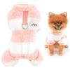 SMALLLEE_LUCKY_STORE Pigiama in pile per cani e gatti di piccola taglia con anello al guinzaglio, tuta a quattro zampe per cuccioli a righe XXS XS pullover per animali domestici maglione autunno