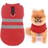 SMALLLEE_LUCKY_STORE Maglione in pile per cani di piccola taglia, gilet riflettente per animali domestici con anello a D, felpa per cuccioli in tinta unita, calda per l'inverno e l'autunno,