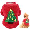 SMALLLEE_LUCKY_STORE Maglione natalizio Sherpa per cani, in pile, per cuccioli, cani di piccola taglia, gatti, chihuahua, cappotto, caldo inverno, albero di Natale