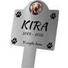 GFD Targhetta commemorativa da Giardino per Animali Domestici. Uso Esterno, Personalizzabile, Impermeabile. Mis 25x12 cm (Argento)