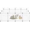 FIVMEN Recinto per Piccoli Animali Recinzione per Conigli 145x75x48 cm Rete in Plastica DIY 12 Pannelli Griglia per Box Recinto per Piccoli Animali per Conigli Criceti (Bianco)
