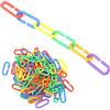 JOROBURO 100 Pezzi Catena per Uccelli Giocattolo, Clip in Plastica C Ganci Maglie a Catena Pappagallo Giocattolo Educativo da Masticare per Uccelli, Altalena per Uccelli Arrampicata