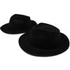 Il! 2 Cappelli Panama in Plastica Vellutata Nera