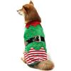 Xuancai Costume da Elfo per Cani Vestito Festivo per Natale Vacanza a Tema Elfo Costume Natalizio a Righe per Cani Taglia Piccola
