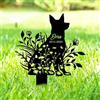 LCMAIT Personalizzato cane e Marcatore Graver, personalizzare foto testo Tombstone per animali domestici, personalizzare lapide con contorno inciso fiore, Tombstone personalizzata di incisione floreale