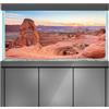 LYYAB Adesivo per sfondo acquario, roccia, arco, montagna, canyon, poster decorativo per terrari e rettili (100 x 50 cm)