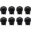 SJ@JX 8 X Arcade 28 mm Push Button Keyboard MX Microswitch Screw in Type Button for Arcade Game MAME Jamma Joystick Raspberry Pi Machine UA, nero
