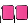 XinrZythrop 2 pezzi Custodia rigida in EVA per 2DS, borsa protettiva con cordoncino e doppio zip, custodia portatile resistente agli urti e alla polvere con cordino da appendere per c (Rosa)