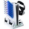 Zhixteu Per PS5 Console Dock di Raffreddamento, PSVR 2 Maniglia Dock di Ricarica, per PS5 Controller Stazione di Ricarica, Portacasco per Dischi da Gioco per Cuffie VR