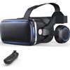 BHJAYIGS Occhiali VR, Visore Realtà Virtuale 3D, VR Visore Cuffie, Glasses 3D con Lenti HD Anti Luce Blu, Compatibili con Smartphone iPhone Android da 4,7-7,2 Pollici, Regalo di Natale, Regalo(B)