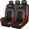 DANETI Coprisedili Auto, per Audi A3 8P 8V Sportback 2003-2023 Fodere Anteriori E Posteriori Pelle Traspirante Impermeabile Coprisedili Auto Accessori,Red