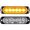 PICAA 2pz Ultra Thin 6 LED Luci di Emergenza Ambra Hazard Lampeggiante Luce Stroboscopica Universale per 12V-24V Auto Camion Trattori Camper Furgone Moto