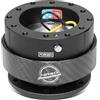 NRG Innovations NRG-SRK-200CF-CG Kit di sgancio rapido per volante generazione 2.0, corpo nero, anello in fibra di carbonio nero, schema bulloni 6 x 70 mm e 6 x 74 mm