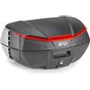 GIVI BAULE V49 AIR Bauletto Moto, Nero, Sistema Wingflow con 4 Alette Argentate (NERO ROSSO)