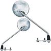 FAR COPPIA SPECCHIETTI RETROVISORI + KIT MONTAGGIO COMPATIBILE CON PIAGGIO VESPA PX 125 CROMATO FAR