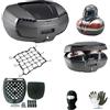 farbrothersonline COMPATIBILE CON DUCATI MULTISTRADA V4 BAULETTO VALIGIA E46NB RIVIERA CATARINFRANGENTI NERI+KIT MONTAGGIO+TAPPETO ANTIVIBRANTE+PIASTRA PER PORTAPACCHI MOTO-SCOOTER 2 CASCHI GRANDI