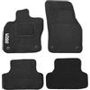 Susy Shop Tappetini Compatibili Per T-roc In Moquette Con Logo Ricamato e 4 Clip Di Fissaggio, Set di 4 Tappeti Auto