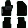 QUEMAR Tappetini Auto compatibili con Compass dal 2017 anche Plug-in Hybrid/Kit Tappeti Moquette e Gomma su Misura (Set 2 Anter.+ 2 Poster.)/Ricami e Colori Personalizzati (2 Ricami, Bordo Verde)