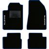 QUEMAR Tappetini Auto per Alfa Romeo GIULIETTA, Bordo Blu, 2 Ricami | 2016-2020 / Kit Tappeti Moquette e Gomma su Misura / Set 2 Anteriori + 2 Posteriori / Ricami e Colori Personalizzati