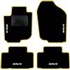 QUEMAR Tappetini Auto compatibili con Rav4 III XA30 2006-2013 / Kit Tappeti Moquette e Gomma su Misura (Set 2 Anteriori + 2 Posteriori) / Ricami e Colori Personalizzati (Bordo Giallo, 4 Ricami)