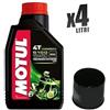 Motul Kit Tagliando moto 4 litri olio Motul 5100 15W50 + filtro 153