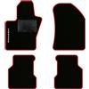 QUEMAR Tappetini Auto compatibili con Compass dal 2017 anche Plug-in Hybrid/Kit Tappeti Moquette e Gomma su Misura (Set 2 Anter.+ 2 Poster.)/Ricami e Colori Personalizzati (1 Ricamo, Bordo Rosso)