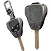 TECART Custodia per chiave auto, adatta per Chrysler 300C Sebring Pacifica Nitro Caliber per Jeep Liberty, custodia compatibile in lega di zinco, pelle TPU, 2/3/4/5/6 tasti - grigio corto