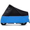 SOLUSTRE Telo Coprimoto Anti-uv Taglia l Nero e Blu Scuro Con Borsa Pieghevole, Telo Protettivo Per Moto Da Esterno Resistente Pioggia e Sole, Accessori Per Motociclette