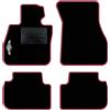 QUEMAR Tappetini Auto compatibili con MINI Countryman F60 2017-2024 anche Hybrid/Kit Tappeti Moquette e Gomma su Misura (Set 2 Ant.+2 Post.)/Ricami e Colori Personalizzati (Bordo Fucsia, 1 Ricamo)