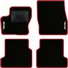QUEMAR Tappetini Auto compatibili con Ford Kuga II 2013-2019 / Kit Tappeti in Moquette e Gomma su Misura (Set 2 Anteriori + 2 Posteriori) / Ricami e Colori Personalizzati (2 Ricami, Bordo Rosso)