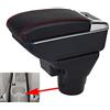 SZSS-CAR Nero Bracciolo in pelle per auto, console centrale con vano portaoggetti interno,Compatibile con KIA Rio 2006~2007~2008~2009~2010~2011