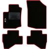 QUEMAR Tappetini Auto per Citroen C1 2005-2013, Bordo Rosso, 1 Ricamo | Kit Tappeti Moquette e Gomma su Misura / Set 2 Anteriori + 2 Posteriori / Ricami e Colori Personalizzati / Antiscivolo