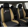 Auto Accessori Lupex | Coprisedili auto compatibili con Grande Punto (2005-2018) con schienale e seduta posteriore divisi 40 e 60, Nero Beige, Made In Italy, Sedili Anteriori e Posteriori