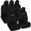 Lupex Shop Auto Accessori Lupex Coprisedili Auto Universali Modello Racing, Set Fodere per Protezione Sedili Anteriori e Posteriori (Nero)