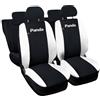 Auto Accessori Lupex - Coprisedili Auto Compatibili per Panda Seconda 169 e Terza 319 serie, Nero Bianco, Made In Italy, fodere protezione sedili anteriori e posteriori, interi, poliestere