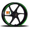 Pimastickerslab Adesivi Cerchioni Moto Set Completo per 2 Ruote 17 Pollici Strisce Cerchi Custom Vari Colori universale Mod.2 cod.RT002 (069 VERDE FLUO)