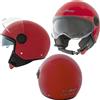 A-Pro Casco Jet Moto Visiera Parasole ECE 22-06 Aperto Scooter Antigraffio Rosso L